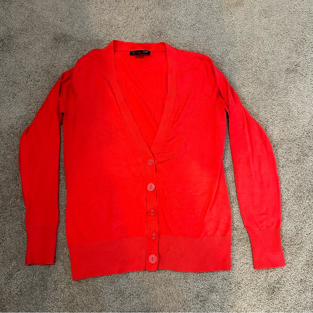 August Silk Cardigan Sweater